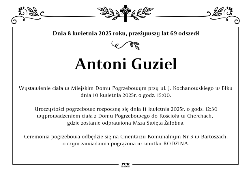 Antoni Guziel - nekrolog